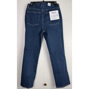 Good American Good Legs Straight Mid Rise Blue Stretch Jeans GLS873T Size 10 NWT thumbnail 2