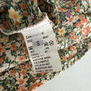 Floral Maxi Skirt Orange Green Purple Elastic Waist Cottagecore‎ Small thumbnail 8
