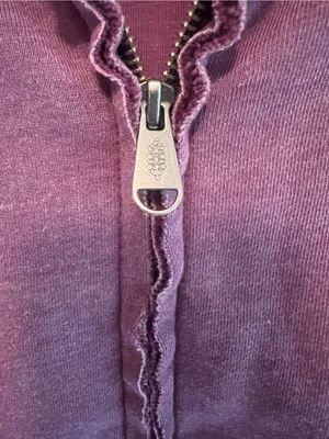 RARE Sample Full-Zip Heavy Hoodie Jacket with Bubble Hem, NWOT thumbnail 2