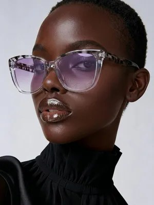 Transparent Gray Cat-Eye Sunglasses - Women thumbnail 2