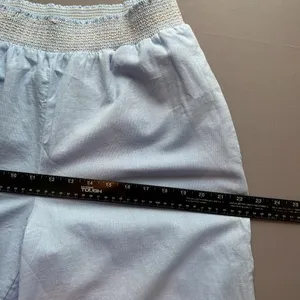 ASOS Linen Blend Wide Leg Pants Women's S Blue Coastal Summer thumbnail 9