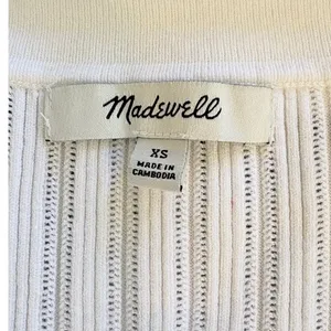 Madewell signature Knit Johnny Collar Sweater Contrast Trim NX533‎ XS thumbnail 10