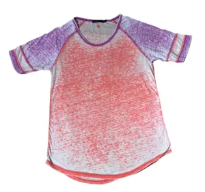 Prana Burnout Raglan Baseball‎ T-Shirt Womens Medium Coral Purple Sporty Active thumbnail 1