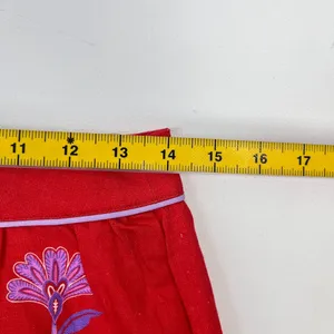 NWOT Farm Rio Red Porcelain Garden Scalloped Linen Midi Skirt Size S thumbnail 11