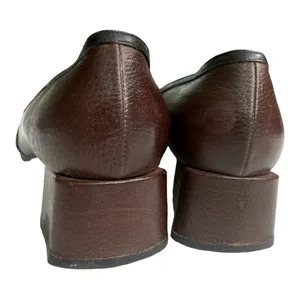 VTG Christian Louboutin Paris Brown Pebbled Leather Tassel Loafer Block Heel thumbnail 11