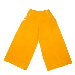 Agua‎ Bendita Wide Leg Pants Womens Small Orange Excellent Daisy Button Tie Back thumbnail 1