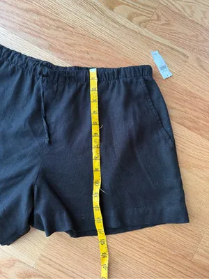 Gap 4” High Rise Pull-On Linen Blend Shorts Black M NWT thumbnail 8