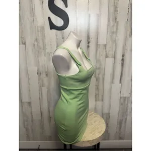 Lotto Lime Green Square Neck Mini Dress Womens Size Small S Activewear Athleisur thumbnail 6