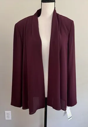 Rimini burgundy open front blazer NWT size 10 Size M thumbnail 1