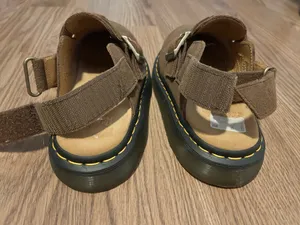 Dr. Martens brown suede clogs with ankle strap thumbnail 4