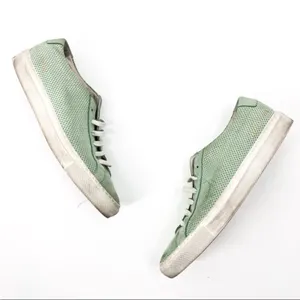 Woman By Common Projects Achilles Low Perforated Mint Green Nubuck Sneakers 7.5 thumbnail 2