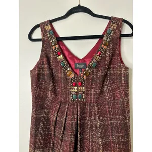 Laundry by Shelli Segal Plaid‎ Tweed Dress 8 Retro Academia Twee Preppy Office thumbnail 3