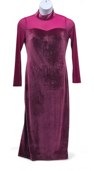 Velvet Maxi Holiday Dress‎ Red Large thumbnail 1