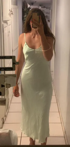 Gentle Herd Light Green Slip Dress thumbnail 2