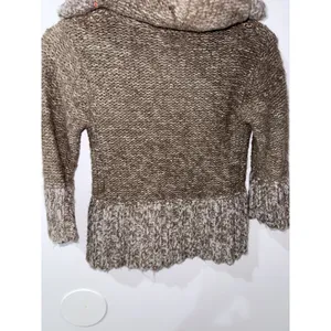 Free People Sz XS Cardigan Hooded Sweater Wool Blend Chunky CottageCore Boho Y2K thumbnail 6
