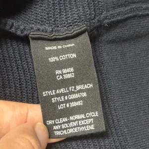 Theory Avell FZ Breach Navy Blue Ribbed Cotton Full Zip Mock Neck Sweater‎ XL thumbnail 8
