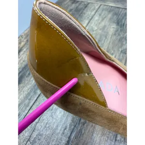 Escada Tan Suede Pointed Toe Pumps Patent Heel Accent Made in Italy Size 8.5 thumbnail 9