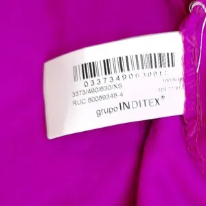 Zara Magenta Purple Floral Lace Bow V-Neck Mini Dress 3373/490/630 XS Coquette thumbnail 7