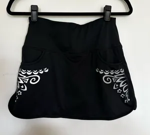 Athleta Black Printed Athletic Mini Skort‎ Skirt Size XS thumbnail 1