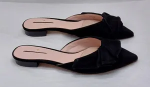 Kate Spade Womens Mules Slip On Flats 6.5M Black Suede Pointed Toe Coquette thumbnail 1