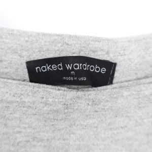 Naked Wardrobe Womens Gray Scoop Neck Thong Bodysuit Size M Made in USA thumbnail 3