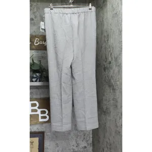Kasper Straight Leg Pocketed Pull On Elastic Back Trouser Pants Pebble Gray L thumbnail 2