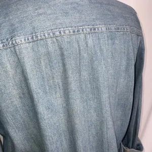 Universal Threads Blue Faded Button Down Raw Hem Belted Denim Casual Dress Small thumbnail 11