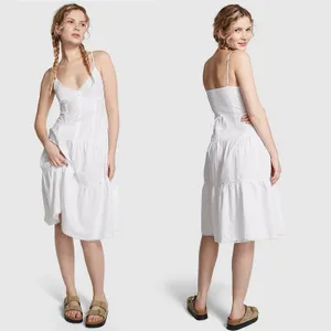Frankies Bikinis x PINK Indiana tiered Midi Dress White XL Romantic lace prairie thumbnail 5