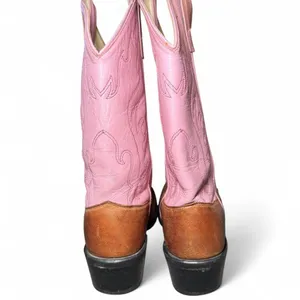 Old West Pink Leather Western Cowboy Boots Women’s Approx 7.5 thumbnail 4