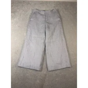 lauren ralph lauren cropped wide leg trouser pants‎ size 6 twill thumbnail 2