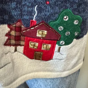 Vintage Heirloom Collectibles Santa Reindeer Christmas Sweater Vest‎ Large thumbnail 9