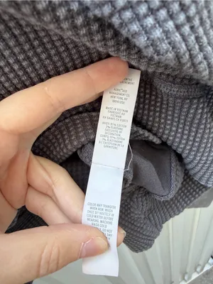 OFFLINE by Aerie Oversized Thermal Waffle Sweatshirt Gray M thumbnail 5