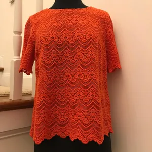 J. Crew Factory Scalloped Lace Shirt Top Size Small thumbnail 2