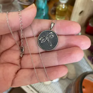 Dragonfly Sterling Silver Charms CZ Necklace thumbnail 1