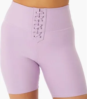 Revolve WeWoreWhat Lace-Up Biker Shorts Purple Orchid NWT M v6x thumbnail 1