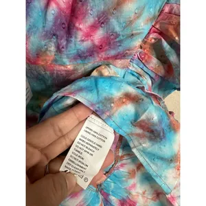Alla Berman Leila Tie Dye Swiss Dot One Shoulder Dress Ruffles Womans M NWT thumbnail 6