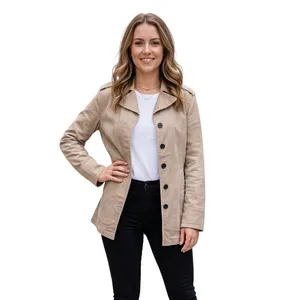 Calvin Klein Beige Collared Long Sleeve Jocket, M thumbnail 4