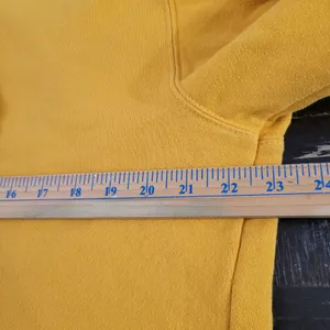 Vans Yellow Cropped Hoodie Women’s Large Checkered Logo Pullover Sweatshirt thumbnail 5