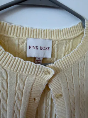 Pink Rose Light Yellow Cardigan thumbnail 4
