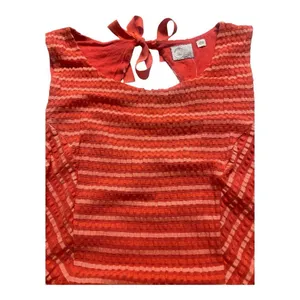 Anthropologie seersucker dress by Postmark 9-H15 ST CL orange sz Large thumbnail 5