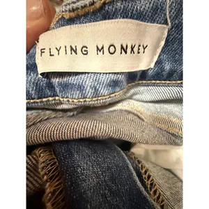 Flying Monkey High Rise Wide Leg Crop Jeans Raw Hem Size 31 thumbnail 4