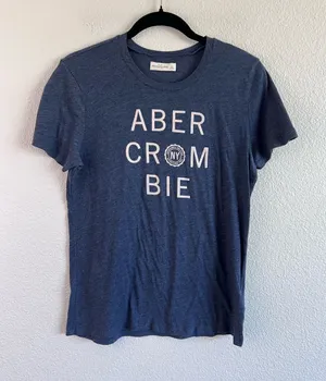 Abercrombie & Fitch Short Sleeve T-Shirt Graphic Logo Cotton Large thumbnail 1