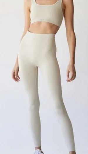 Set Active Sculptflex Legging Tight Size Medium Beige Oatmilk High Rise Seamless thumbnail 1