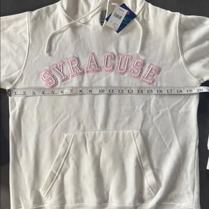 Women’s White Embroidered SYRACUSE College Drawstring Hoodie Size L NEW thumbnail 8