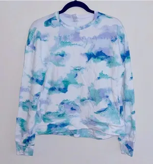 All in motion blue and purple watercolor tie-dye pullover sweatshirt thumbnail 1