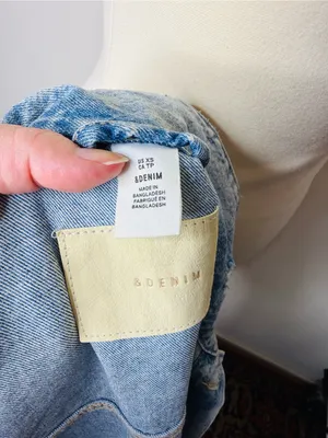 H&M Acid Wash Long Line Oversized Denim Jacket thumbnail 5