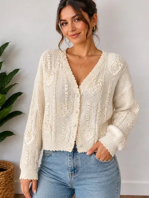 Cream Textured Button thumbnail 3