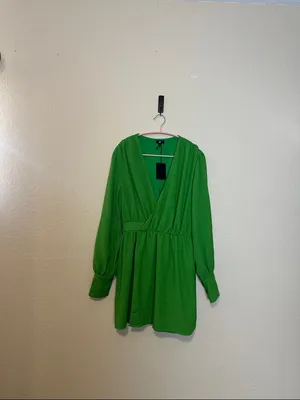 NBD Revolve Benita Mini Dress Moss Green Long Sleeves Size Medium‎ NWT thumbnail 2