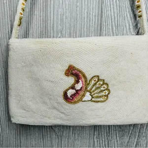 Vintage Walborg Seed Beaded Evening Bag clutch purse with beaded strap thumbnail 7