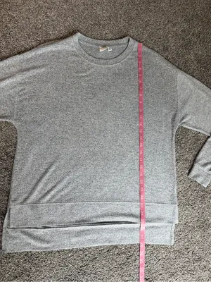 BP Gray Cozy Knit High Low Tunic Sweater Top Medium Oversized Soft thumbnail 5